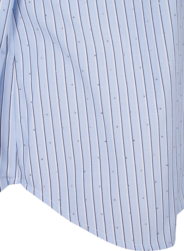 Gestreept shirt met studs, Blauw, Packshot image number 3